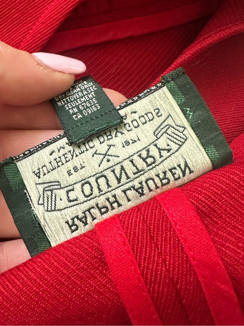Ralph Lauren Country Authentic Dry Goods Jacket in Red, size 4 - Picture 6 of 6